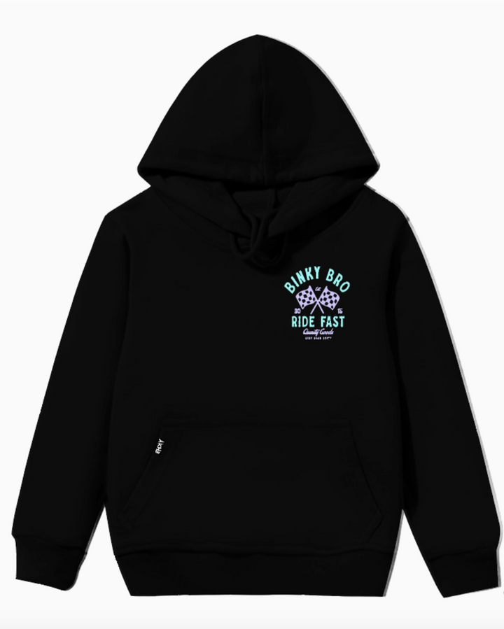 BinkyBro Graphic Hoodie Racing Quality Goods - Blk