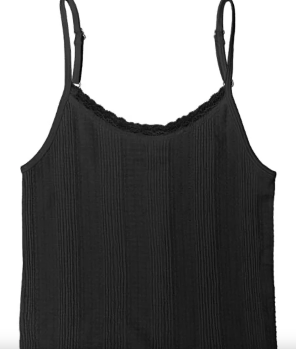 Suzette Textured Lace Trim w/ Adjustable Strap Tank