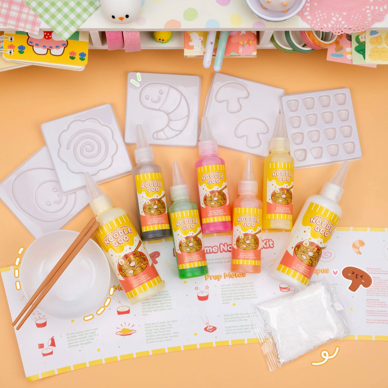 Kawaii Instant Ramen Noodles Slime Science Kit