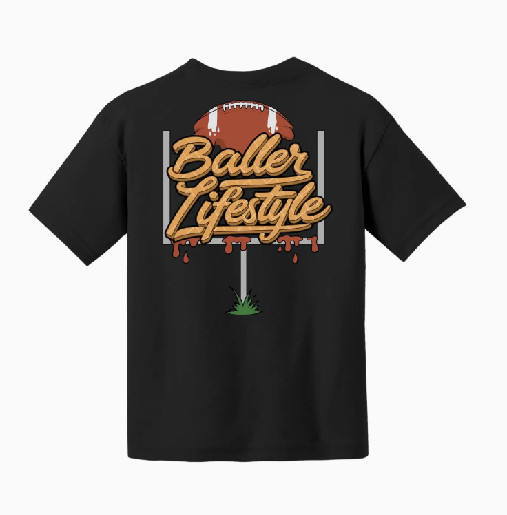 Baller Lifestlye Football Drip Tee