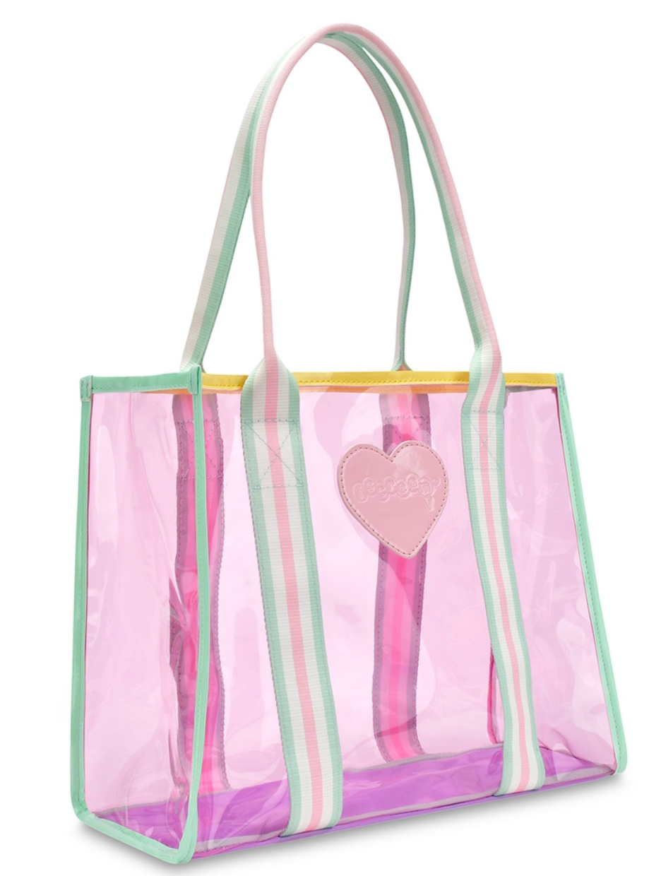 Iscream Color Block Clear Tote Bag