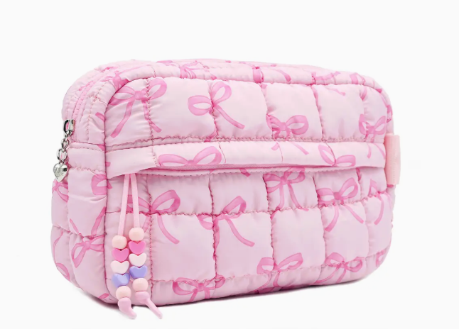 OMG Quilted Scrunchies Bow Printed Pouch