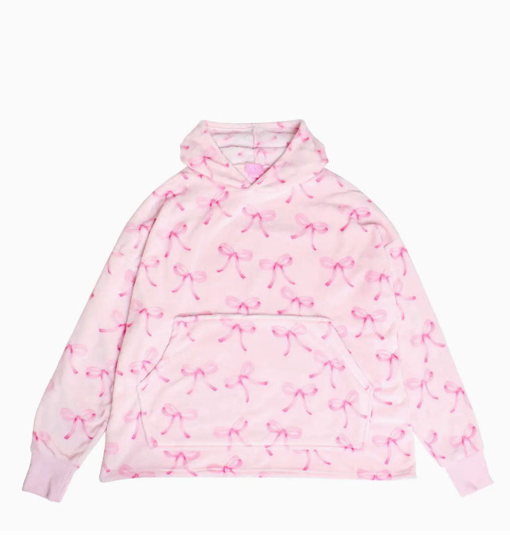 OMG Fleece Printed Pullover Oversized Blanket Hoodie