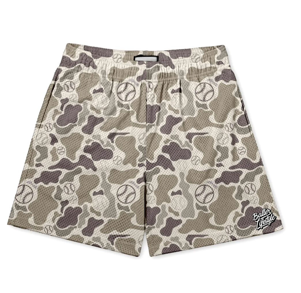 Baller Lifestyle Camo Baseball Shorts