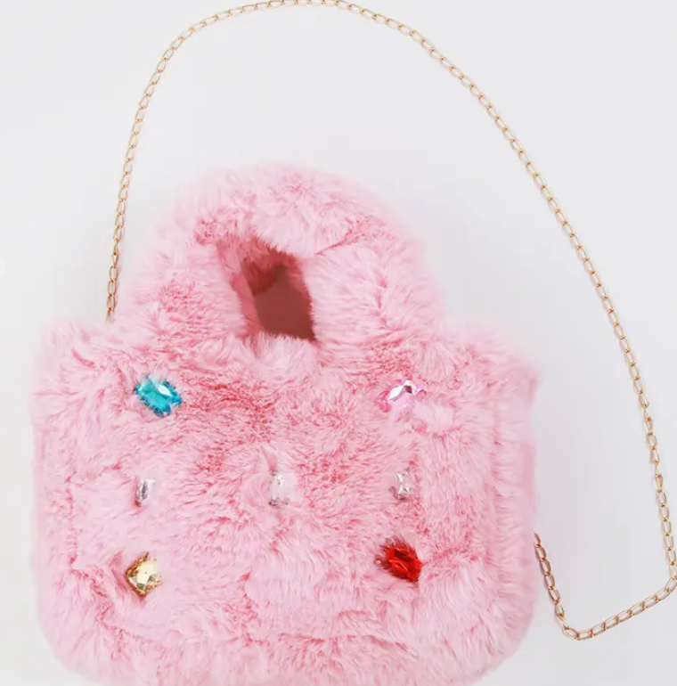 Sparkle Sisters Fur Jewel Purse