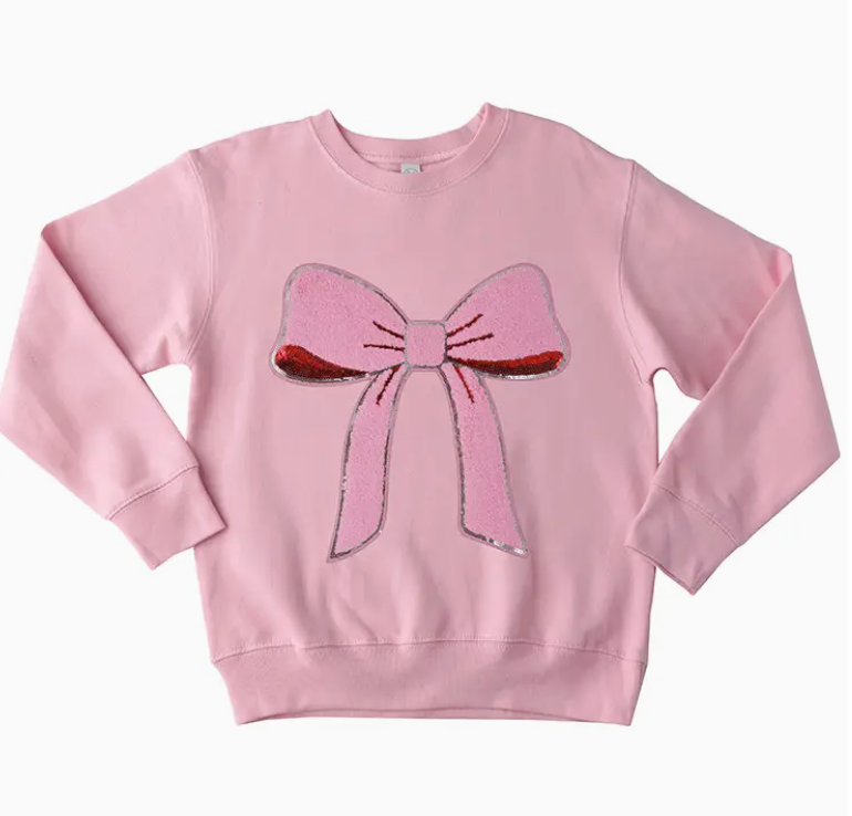 Sparkle Sisters Chenille Bow Sweatshirt