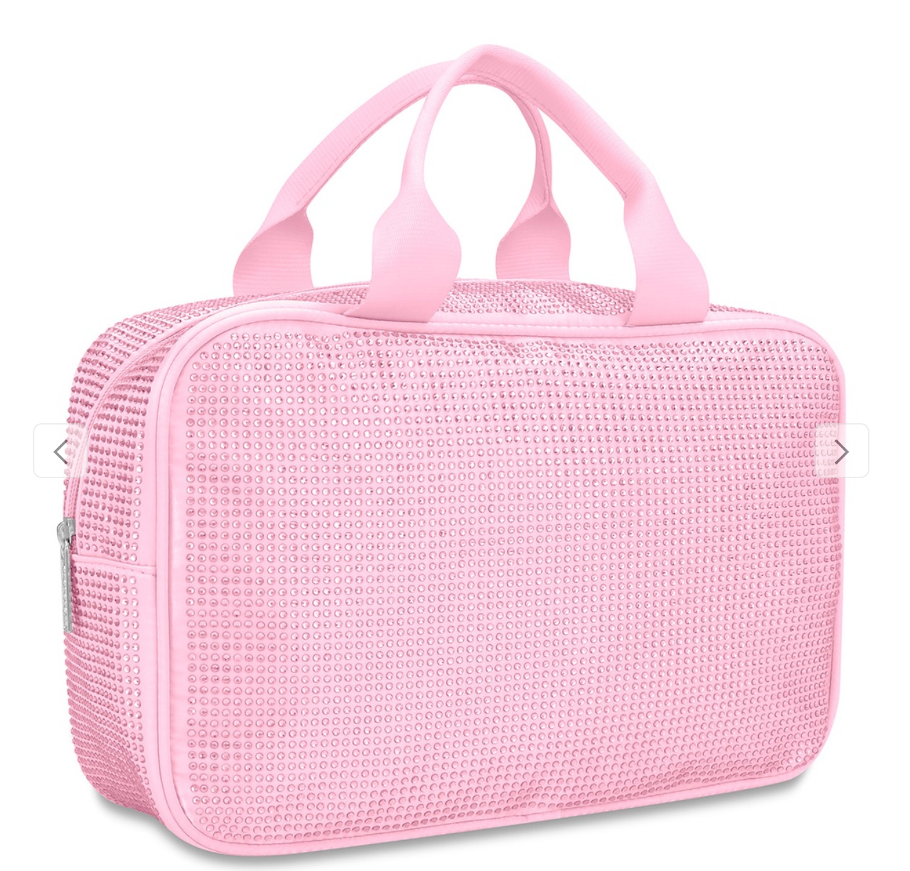 Iscream Pink Rhinestone Large Cosmetic Bag