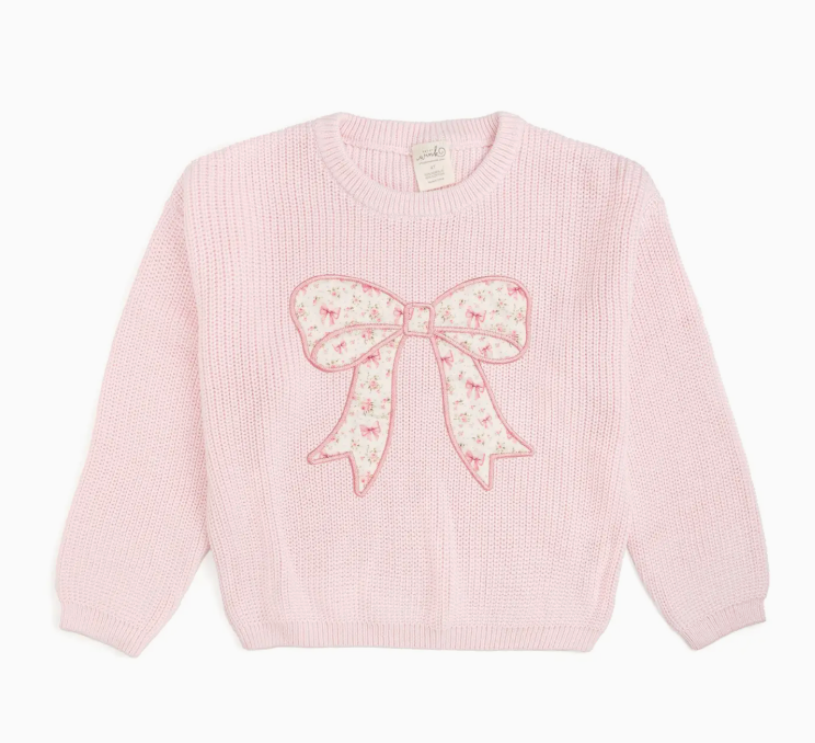 Sweet Wink Floral Bow Knit Sweater