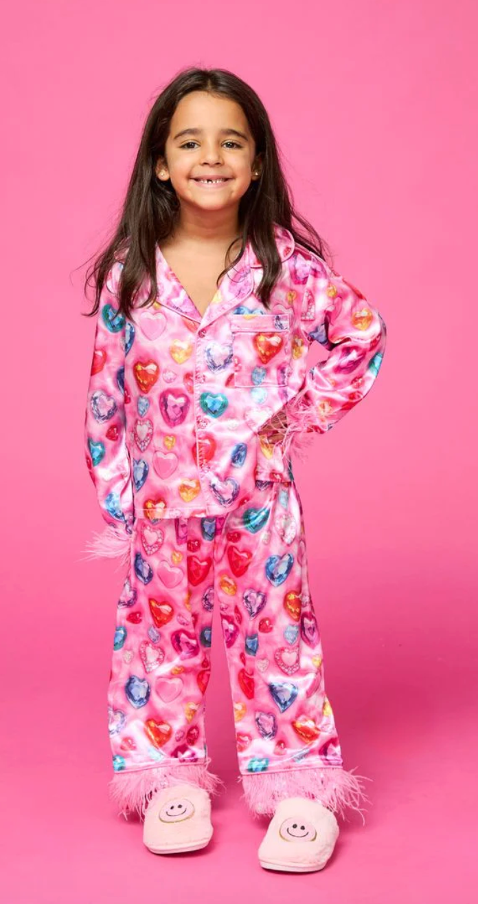 Mini Dreamers Jewels Feather Trim Silky Set