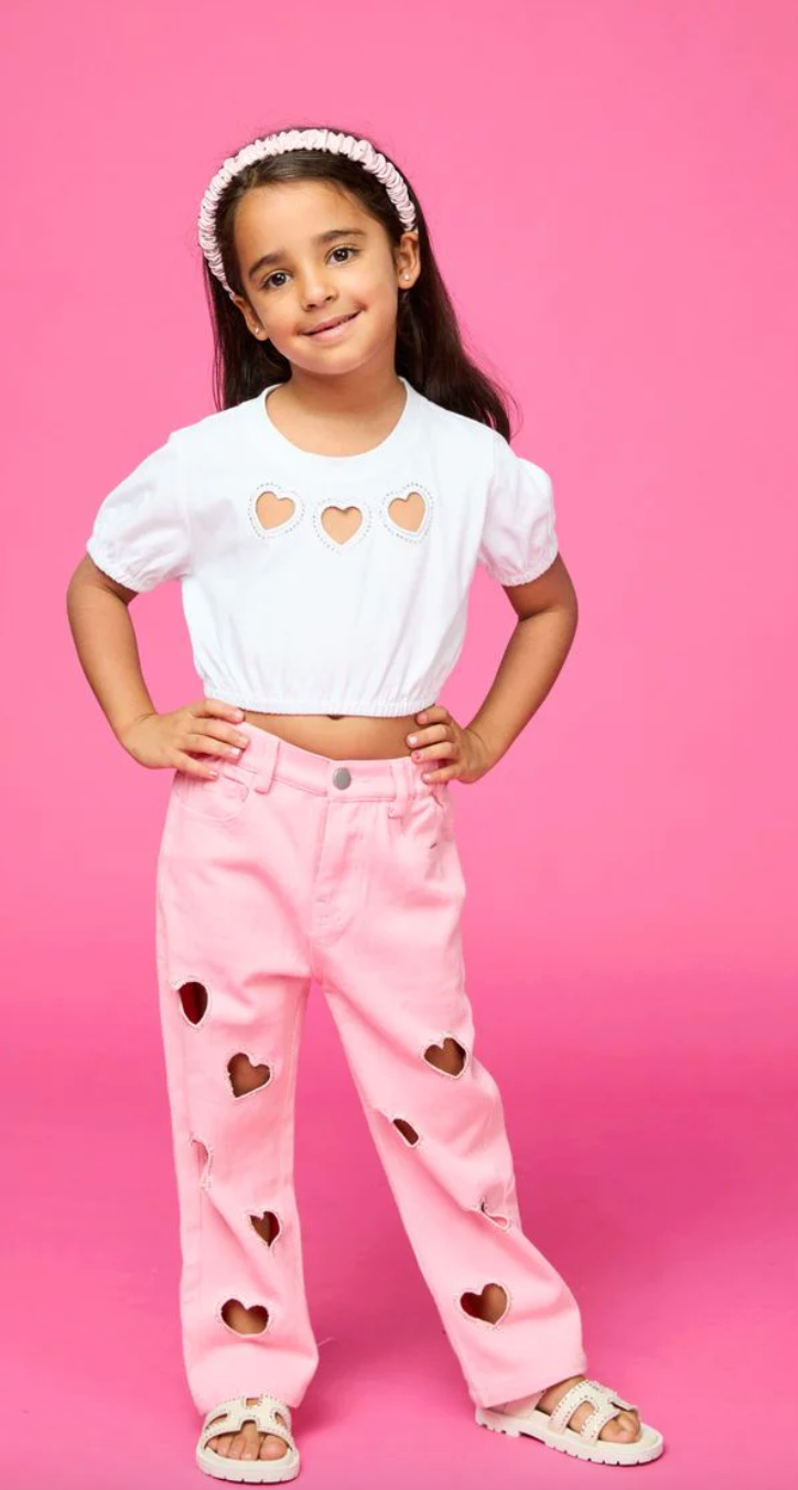 Mini Dreamers Aya Crystal Heart Crop Top