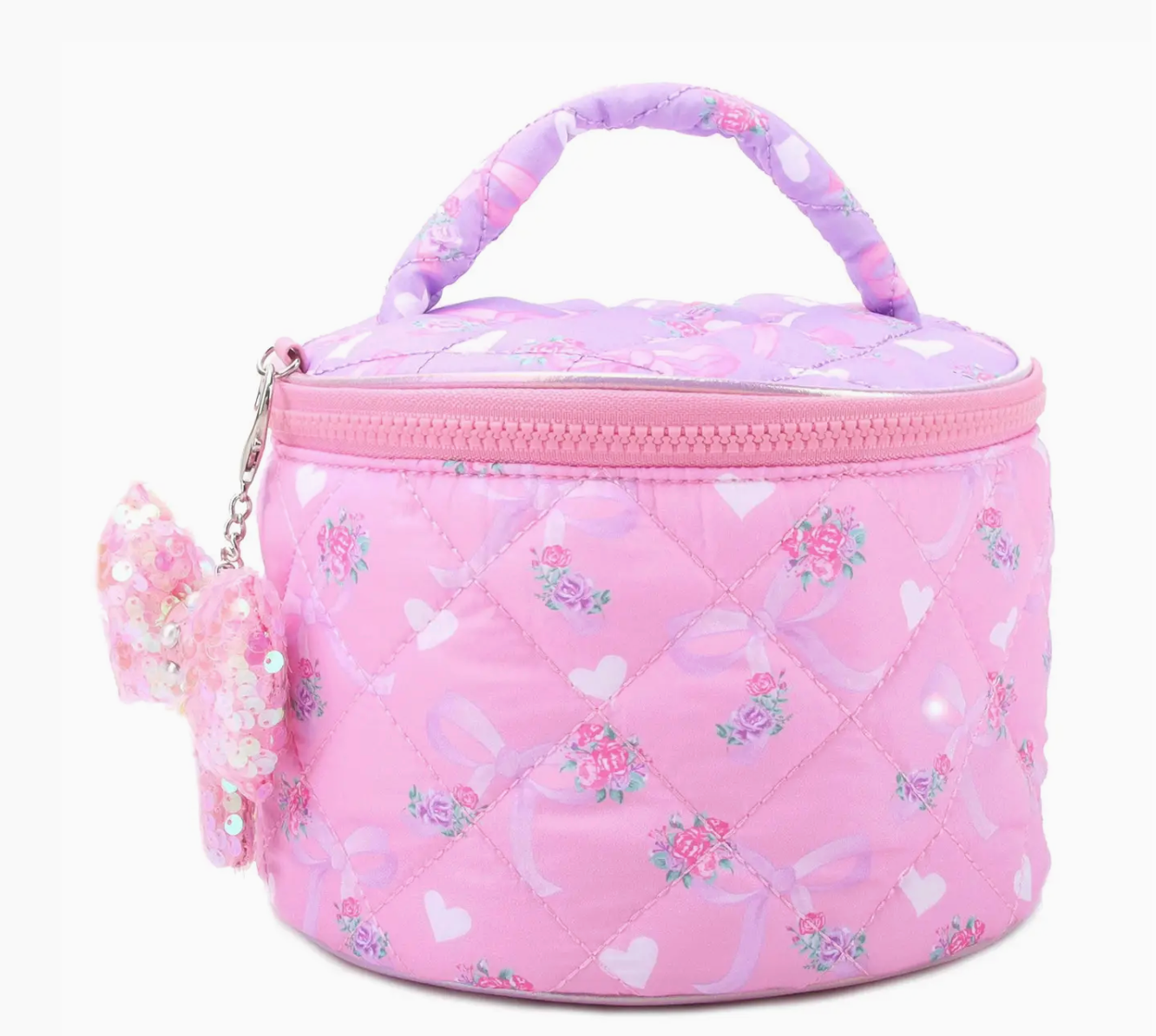 OMG Quilted Floral BowGlam Ba g w/Charm