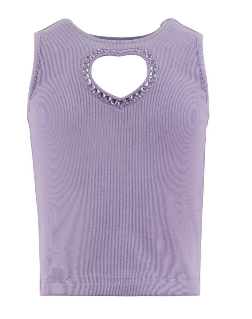 Lola & the Boys Lavender Crystal Heart Tank