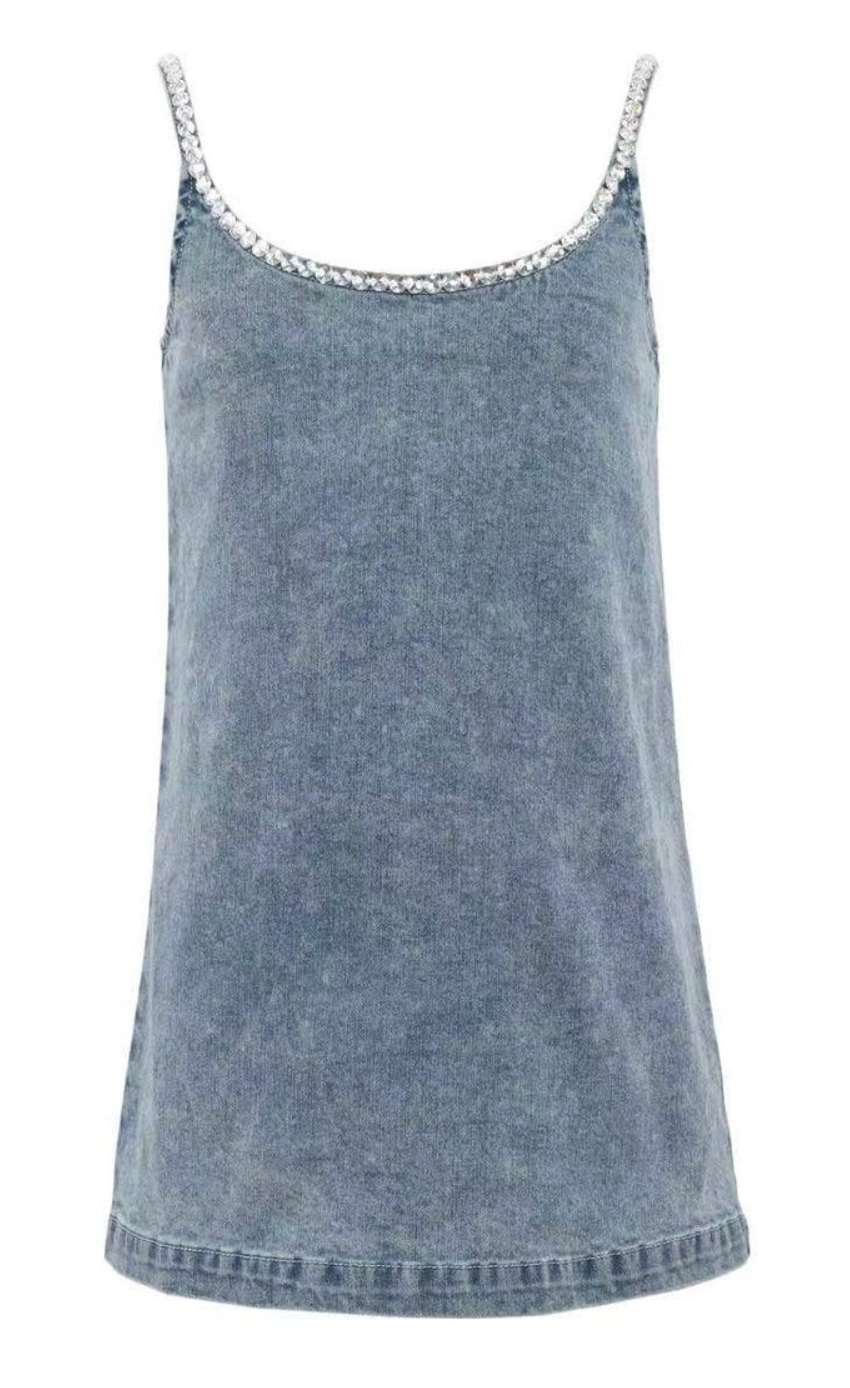 Lola & the Boys Gems Bow Denim Dress