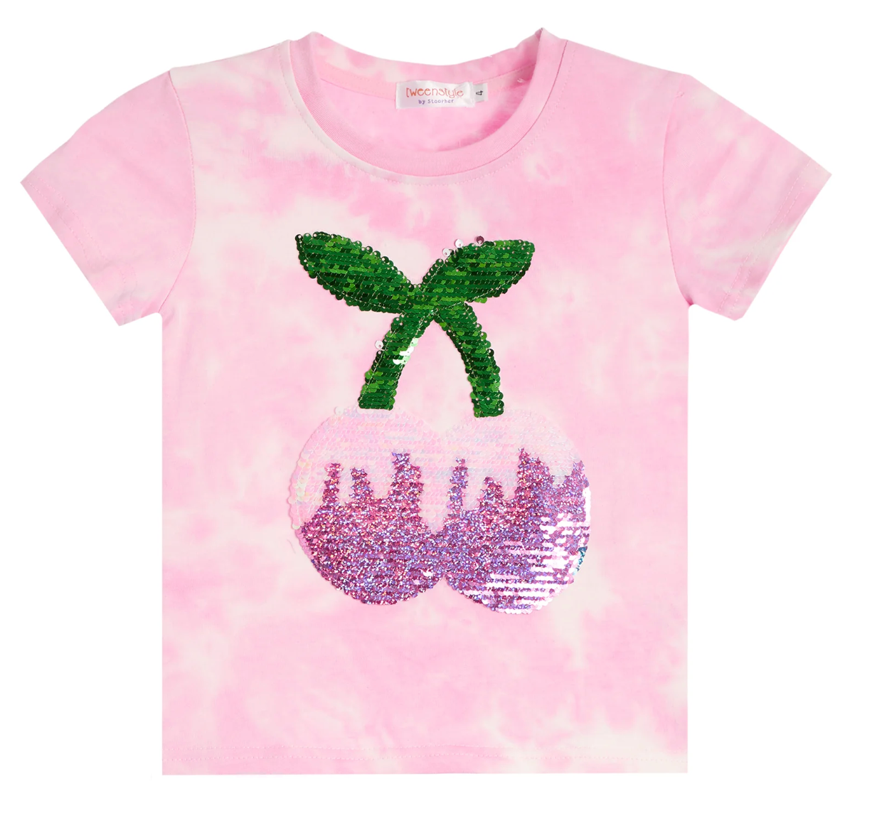 Sequin Cherries Tie Dye Tee