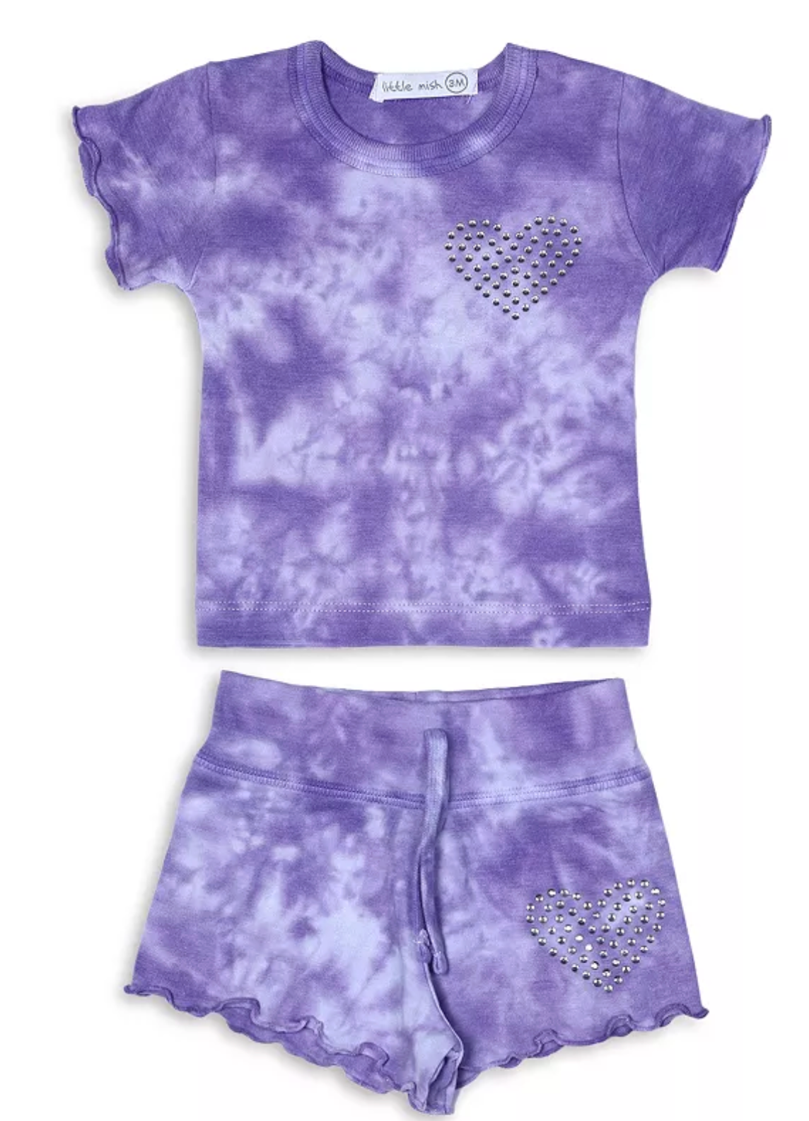 Little Mish T/D Heart Tee & Shorts Set