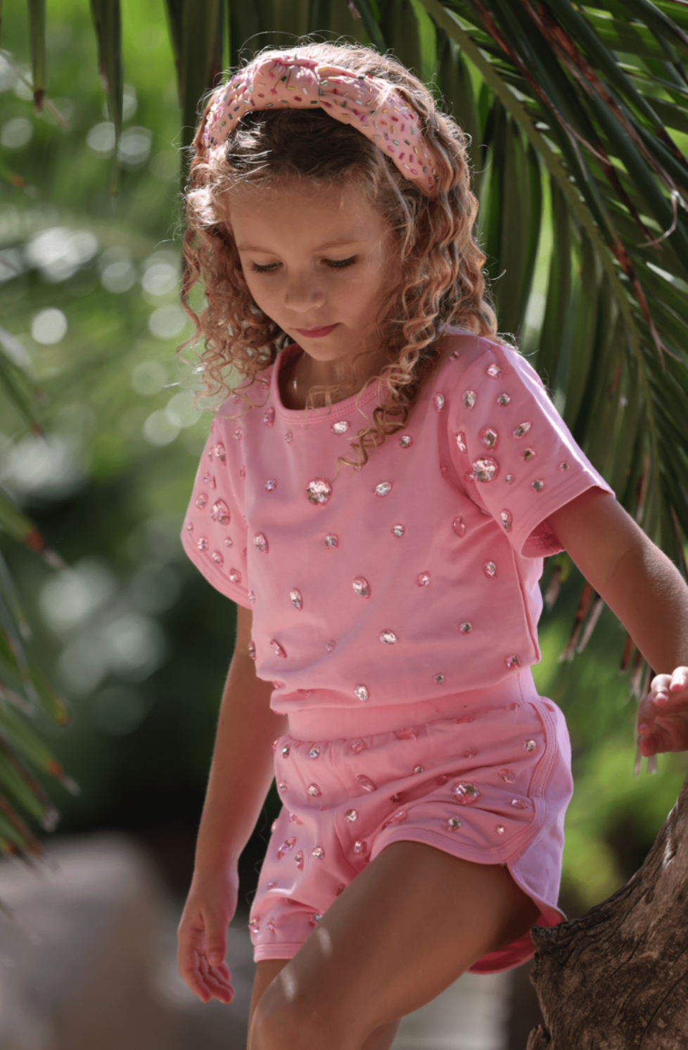 Lola & the Boys Pinky Gems Short Set