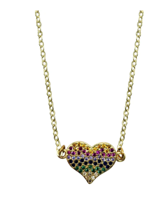 Bottleblond Pave Heart Necklace