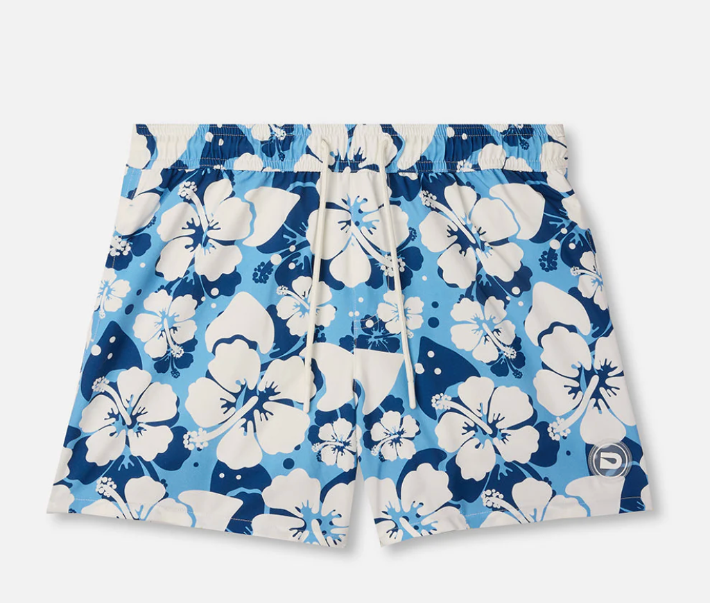 Drip  Hibiscus Swim Trunks