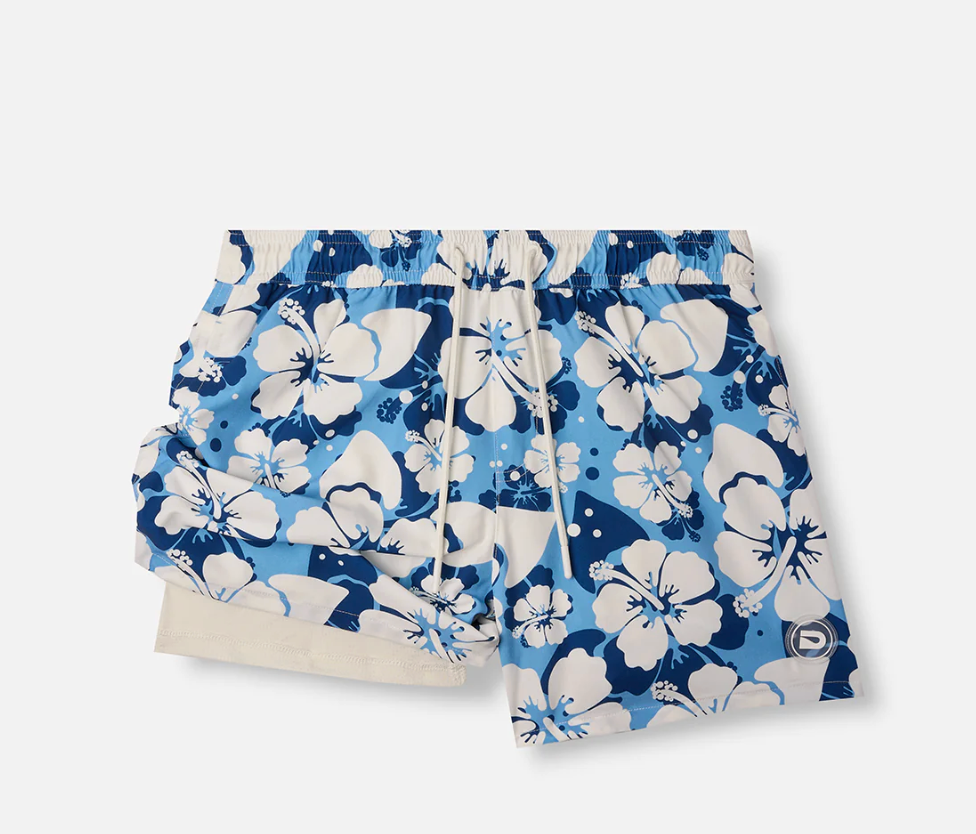 Drip  Hibiscus Swim Trunks