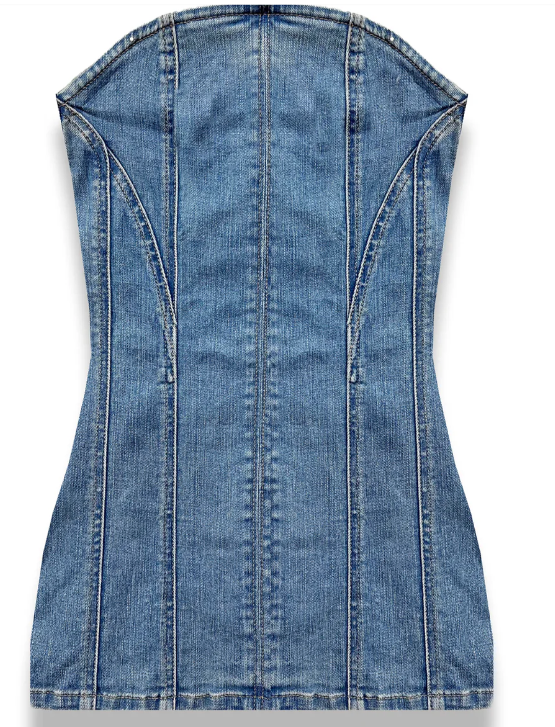 Katie J Rome Strapless Denim Dress