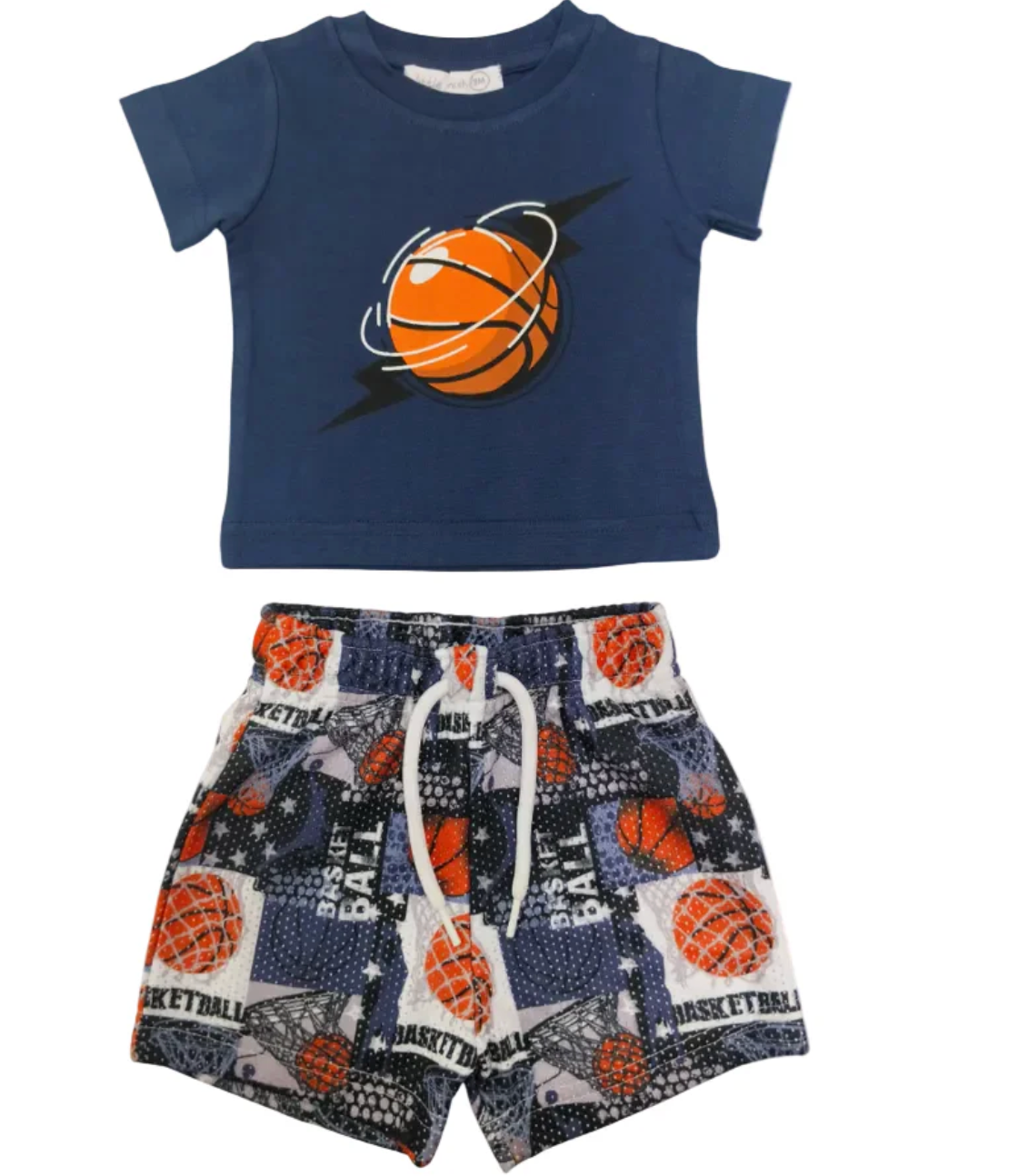 Little Mish Basketball Tee & Mesh Shorts Set