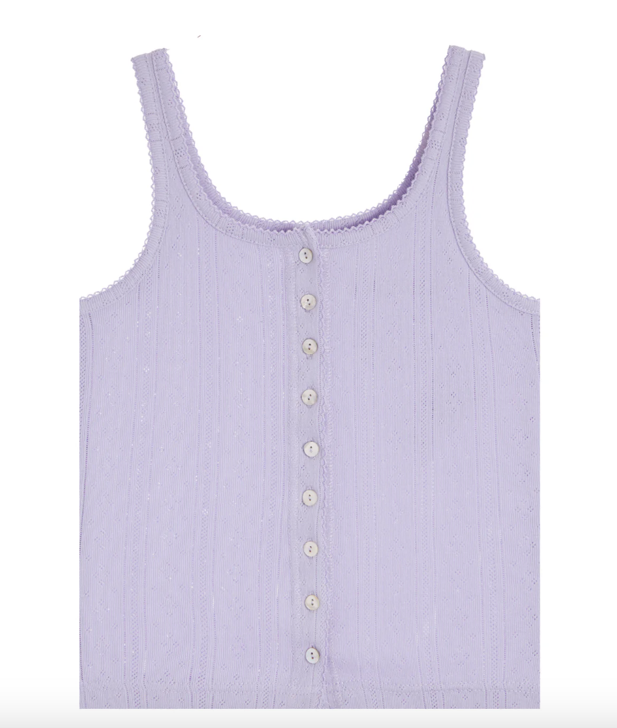 Katie J Marina Button Up Tank Lavender