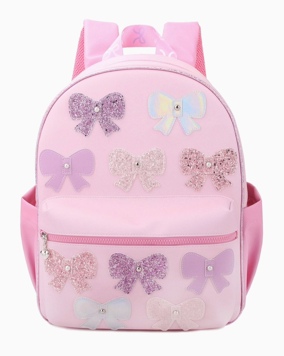 Glitter Bow Patched Large Backpack