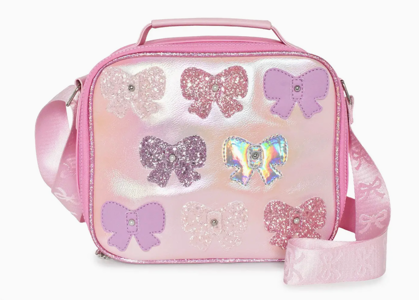 Glitter Bow Patched Lunch Bag