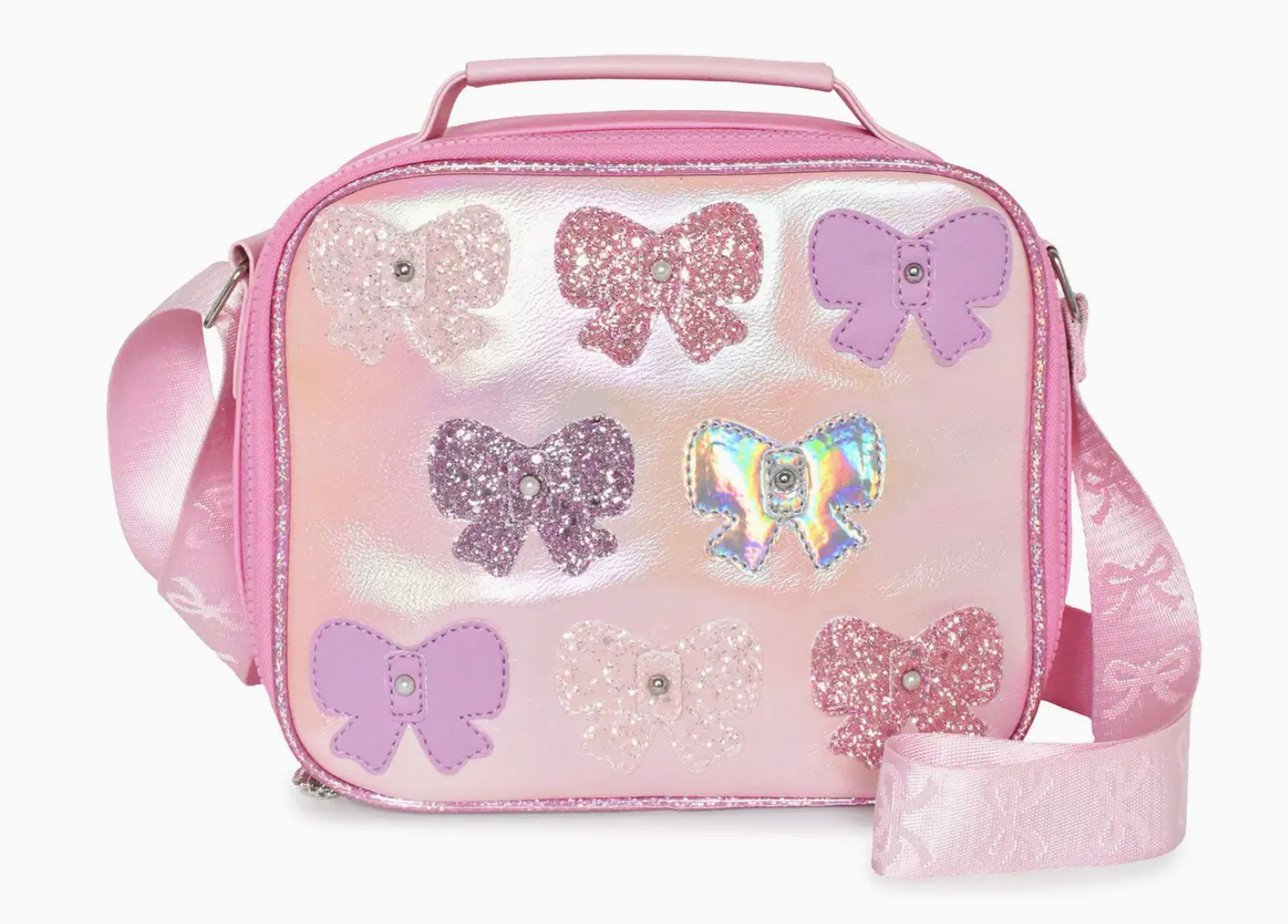 Glitter Bow Patched Lunch Bag