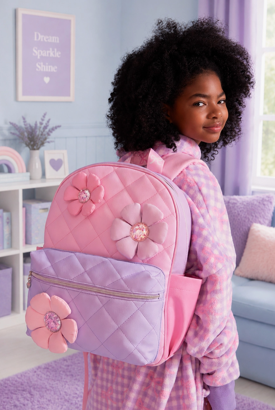 OMG Daisy Appliqué Quilted Backpack