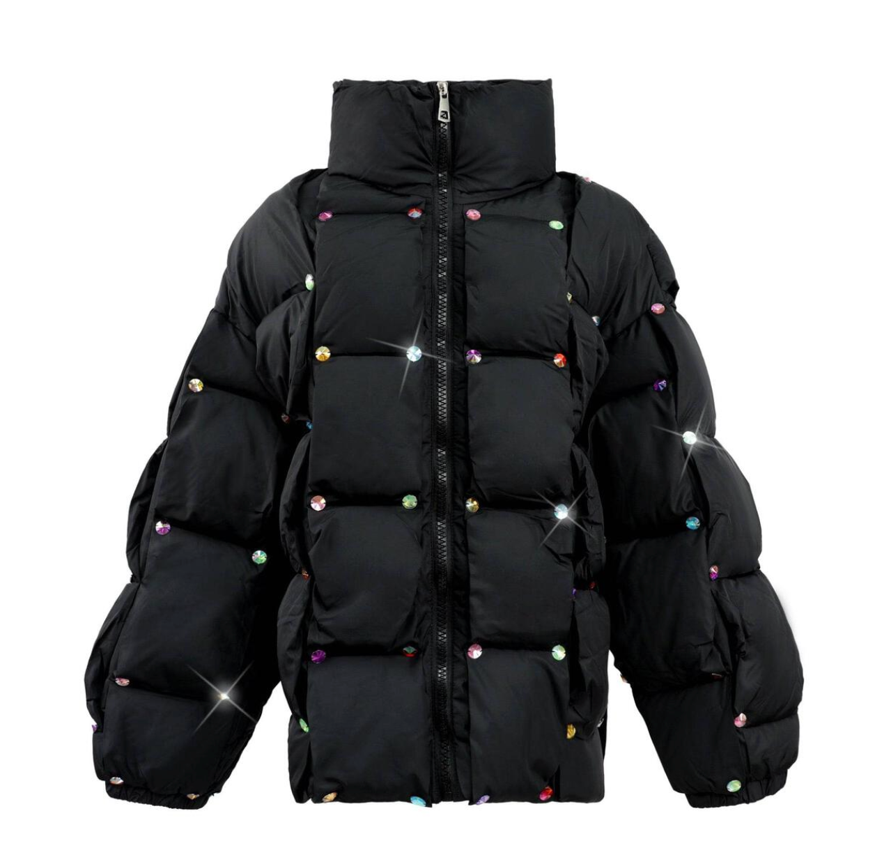 Lola & the Boys Rainbow Gem Quilted Puffer