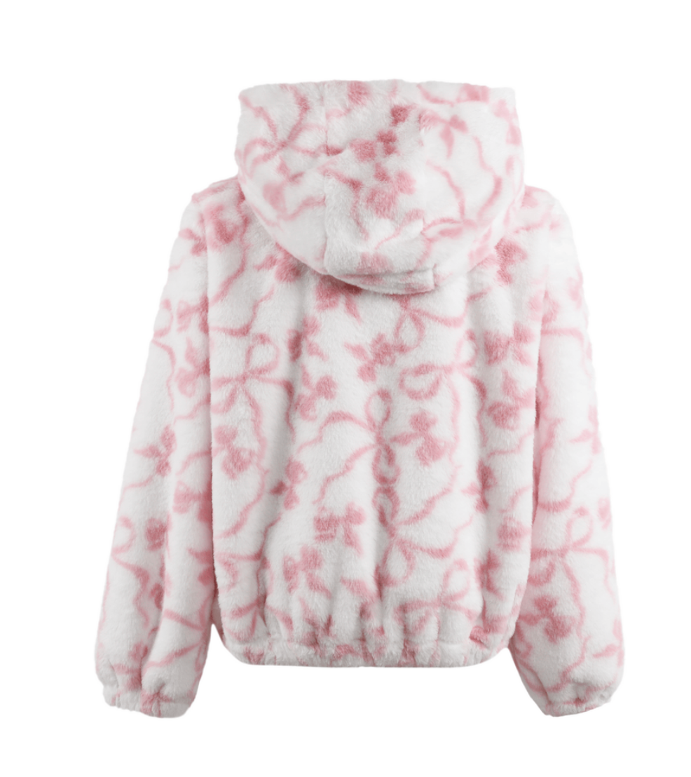 Lola & the Boys Pretty Bows Fuzzy Jacket