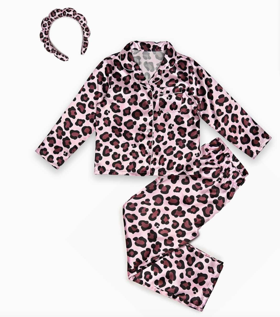 OMG Satin Pajama Set w/ Headband
