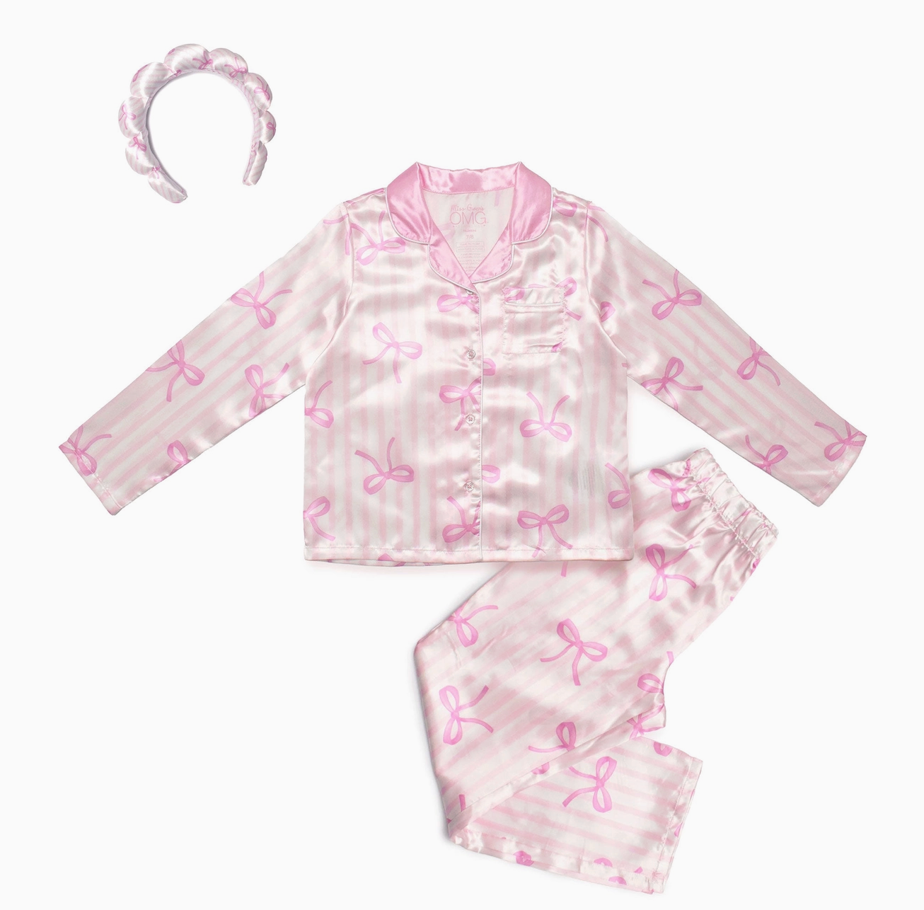 OMG Satin Pajama Set w/ Headband