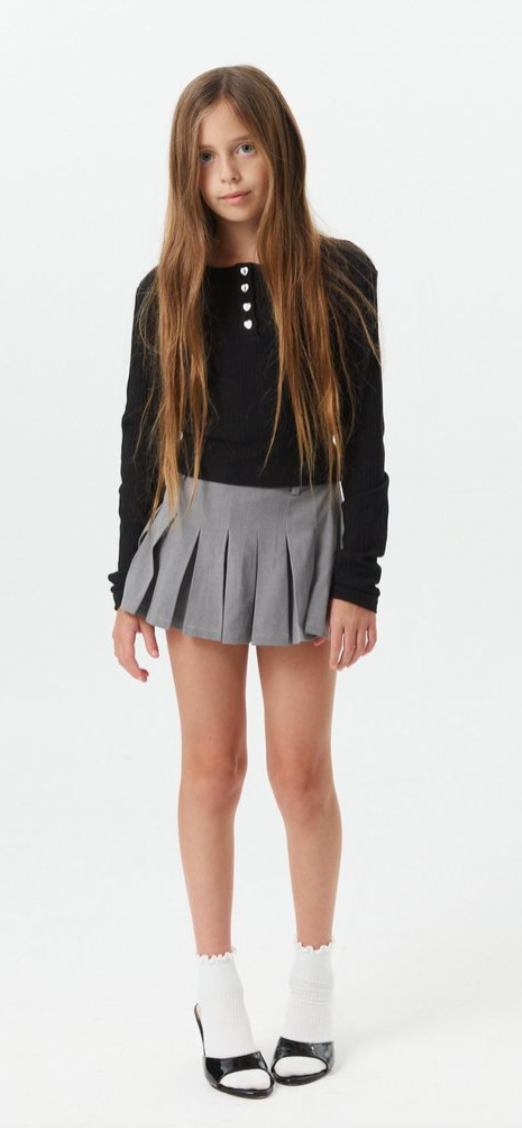 Theme Grey Pleated Skort