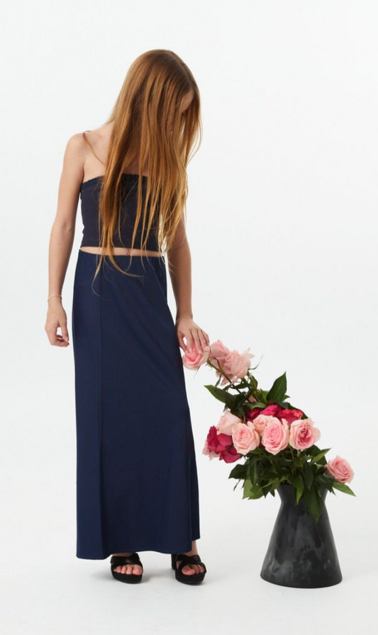 Theme Joey Satin Maxi -Navy
