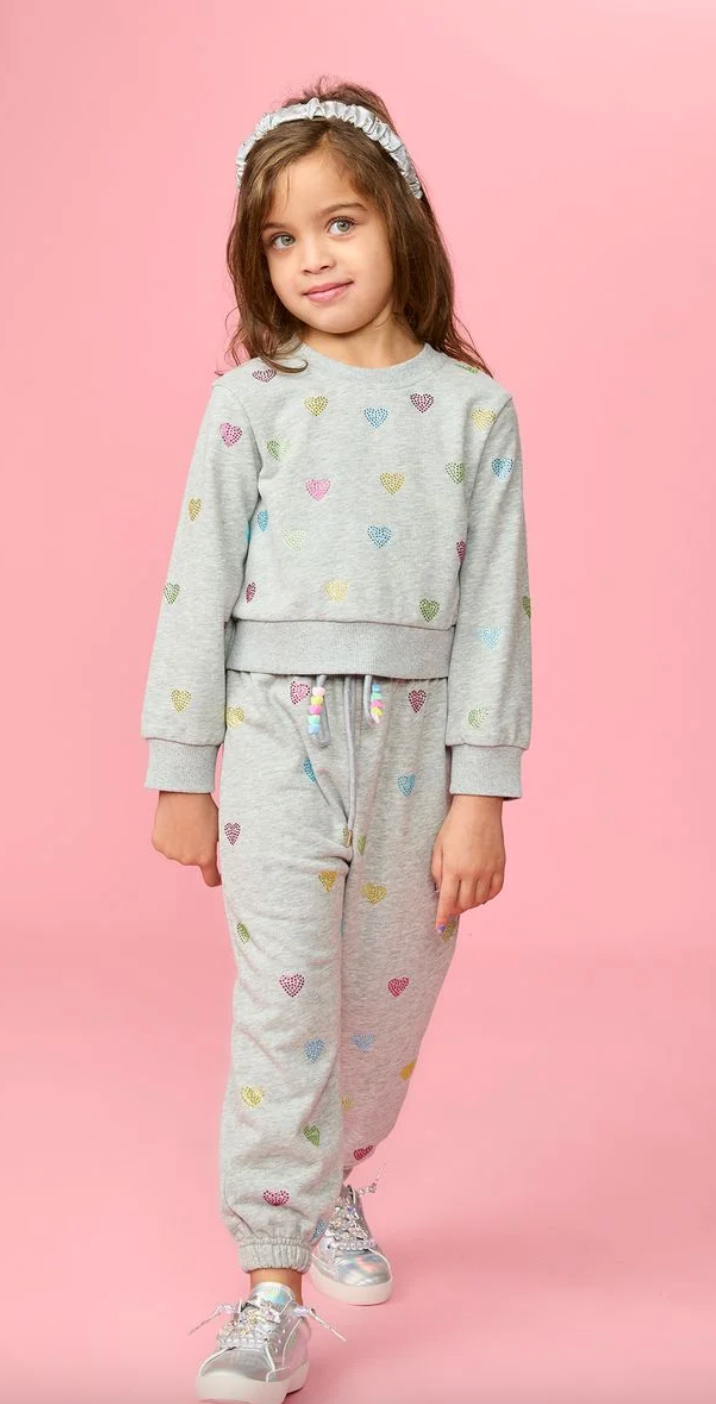 Mini Dreamers Crystal Hearts Sweatshirt/Sweatpants Set