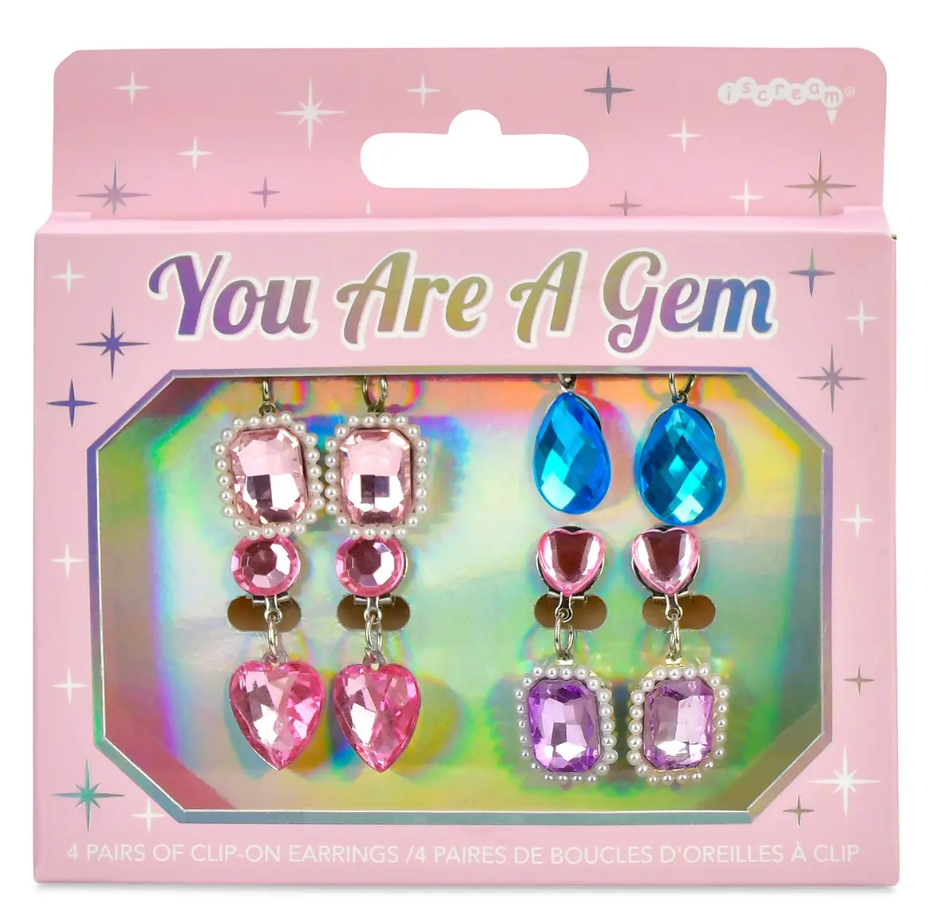 Iscream You're A Gem Clip On Earring Set
