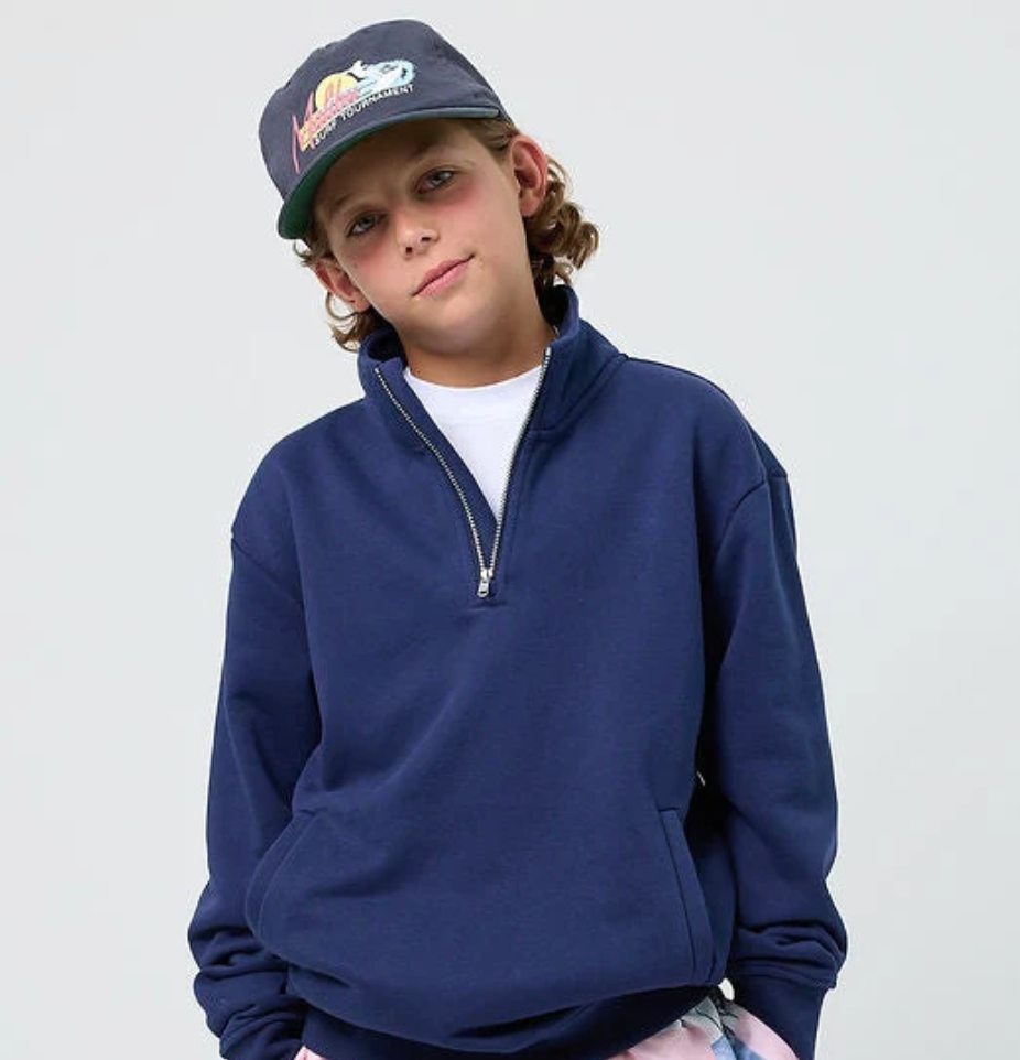 Drip Quarter Zip Navy Sweatshirt