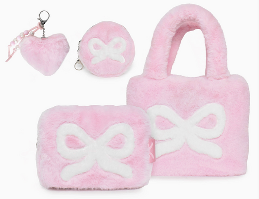 OMG Bow Plush Mini Tote 4pc Boxed Gift Set