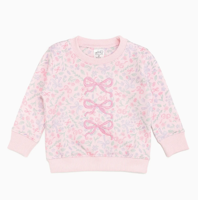 Sweet Wink Bow & Bloom Sweatshirt/Pants Set