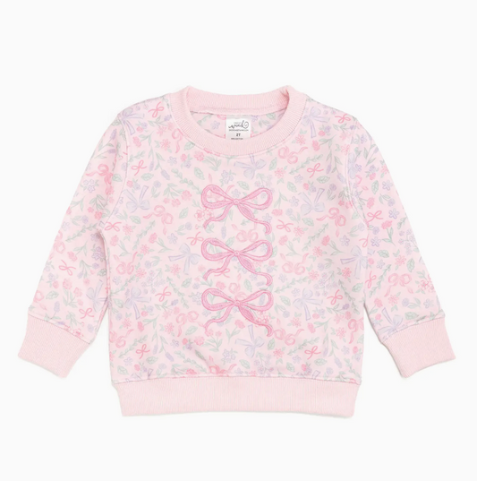 Sweet Wink Bow & Bloom Sweatshirt/Pants Set