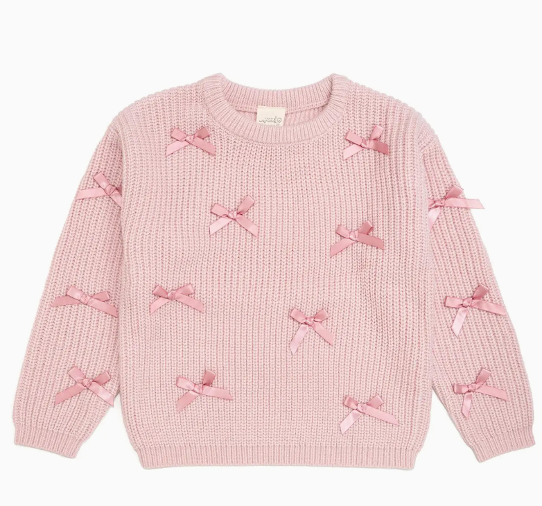 Sweet WInk Satin Bows Knit Sweater