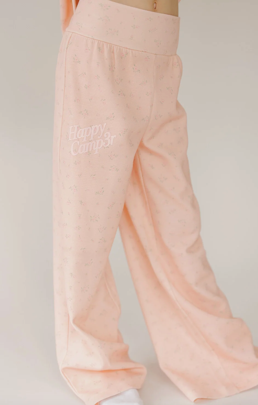 Happy Camp3r Pink Peony Scuba Foldover Pants