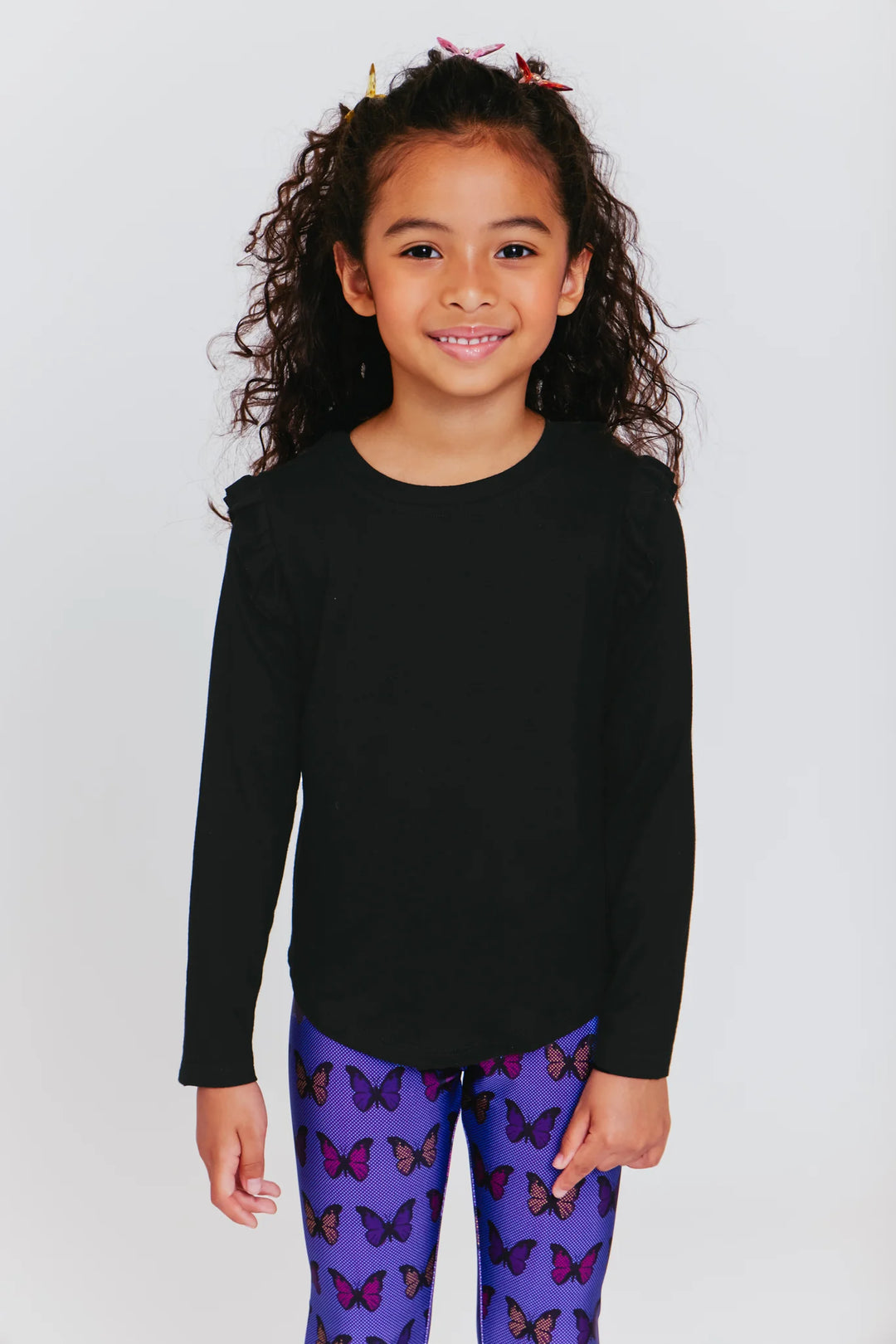 Terez Long Sleeve Ruffle Tee