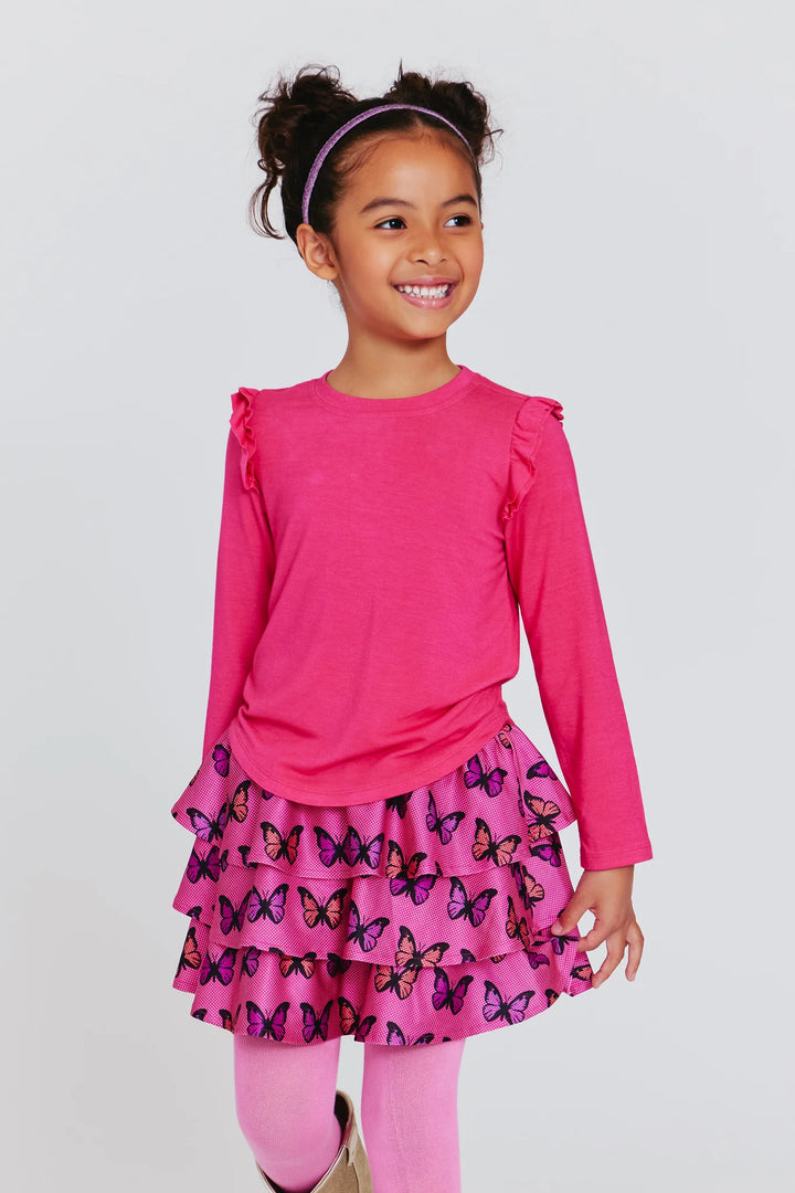 Terez Long Sleeve Ruffle Tee