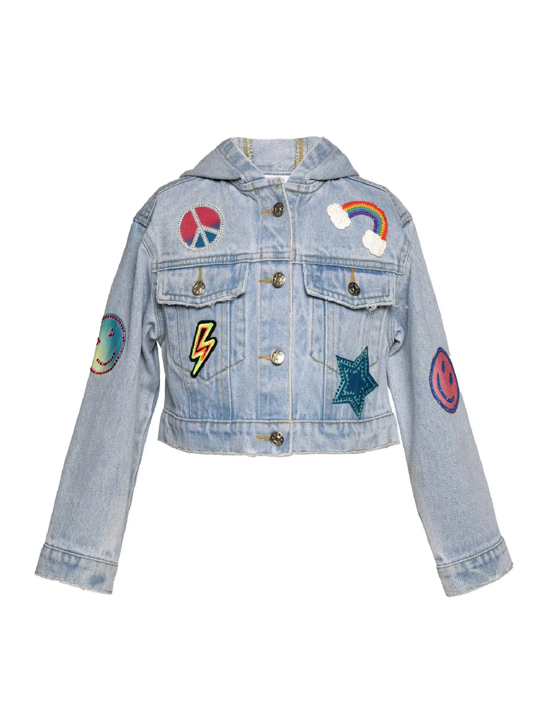 Vintage Denim Jacket with Patches