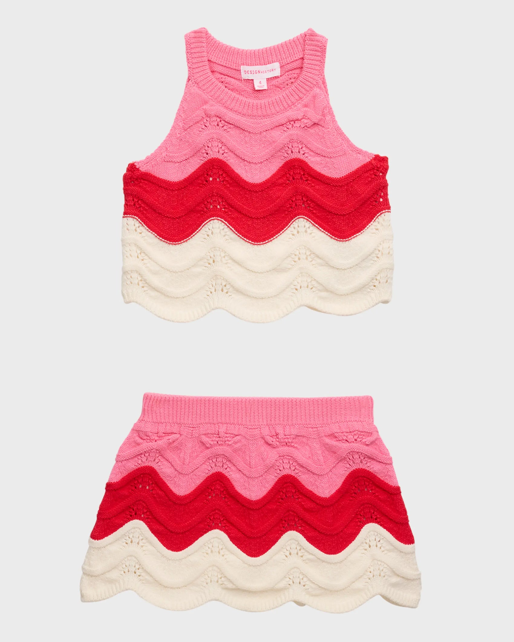 Design History Scalloped Two piece Crochet Set